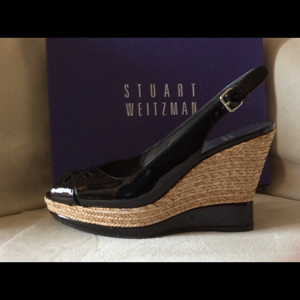 Stuart Weitzman  Black Patent Wedge - Never Worn